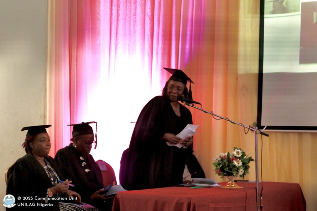 Professor Folasade T. Ogunsola, OON, FAS, delivering the closing address at the 20th Inaugural Lecture in the 2024/2025 academic session of the University of Lagos